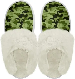 chaqlin Fuzzy Plush Slipper with Fur Edge Unisex's Bedroom House Cozy Soft Memory Foam Slippers Winter Warm Anti Slip Thick Sole Slippers Casual Outdoor Indoor