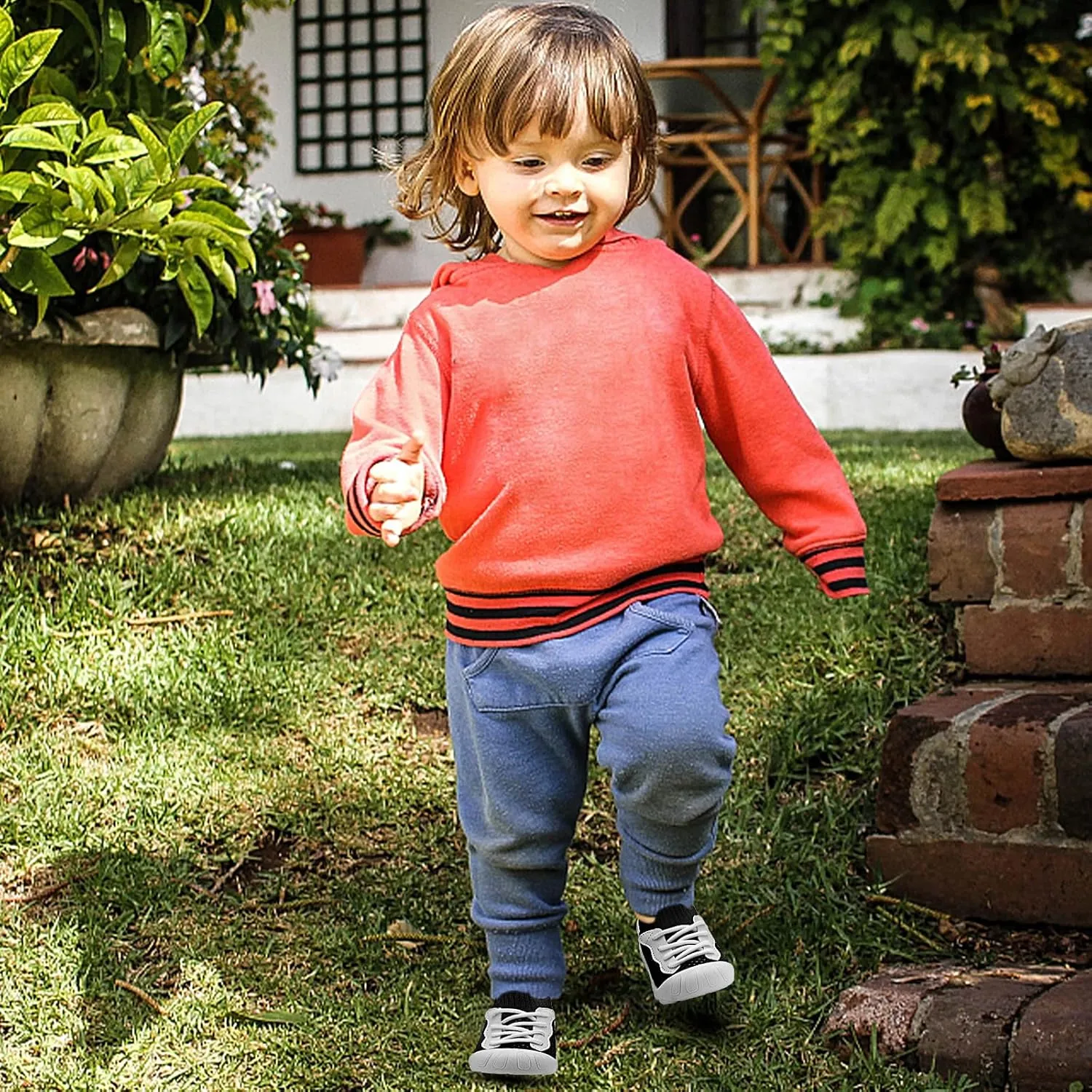 Charrost Toddler Baby Girl Boy First Walking Shoes Checkered Sneakers Sizes 3/4/5/6/7/8T. Soft, Cute,Flexible for First Walkers. Non-Slip, Slip On, Wide Toe Box Indoors Outdoors