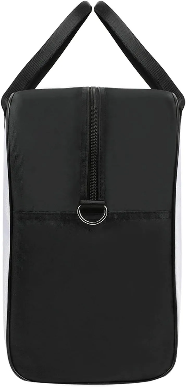 Checkered Black And White Fashionable Large Capacity Travel Handbag Unisex
