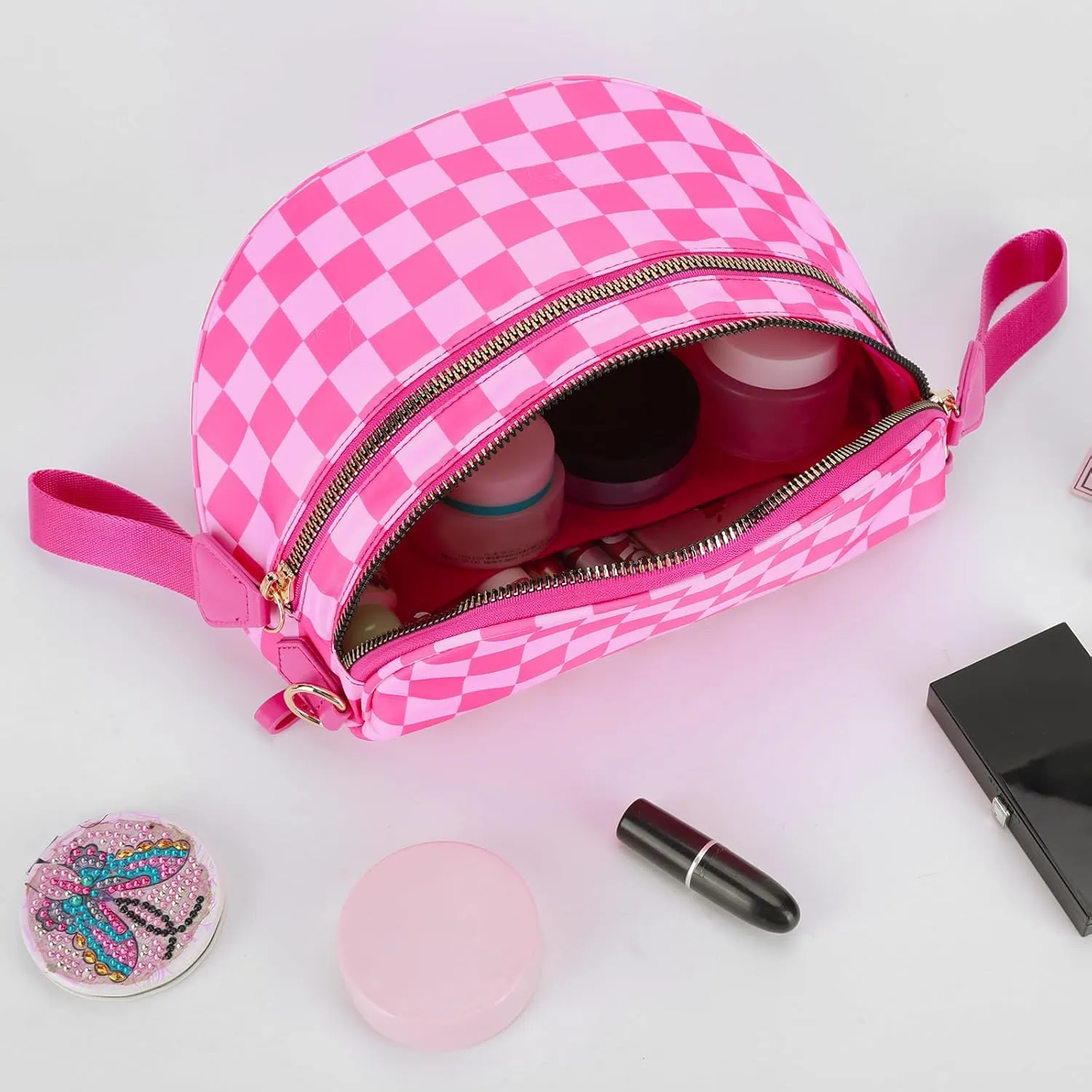Checkered Crossbody Bag Bum Bags For Women Checkerboard Purse Plaid Pattern Colorblock Fanny Pack
