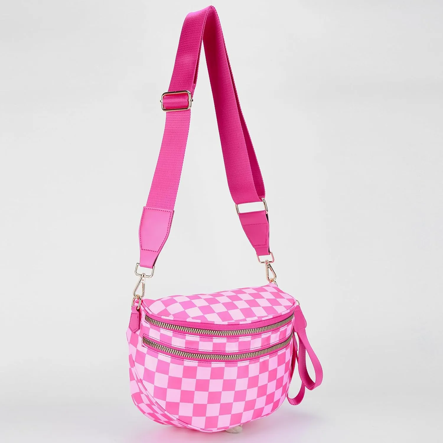 Checkered Crossbody Bag Bum Bags For Women Checkerboard Purse Plaid Pattern Colorblock Fanny Pack