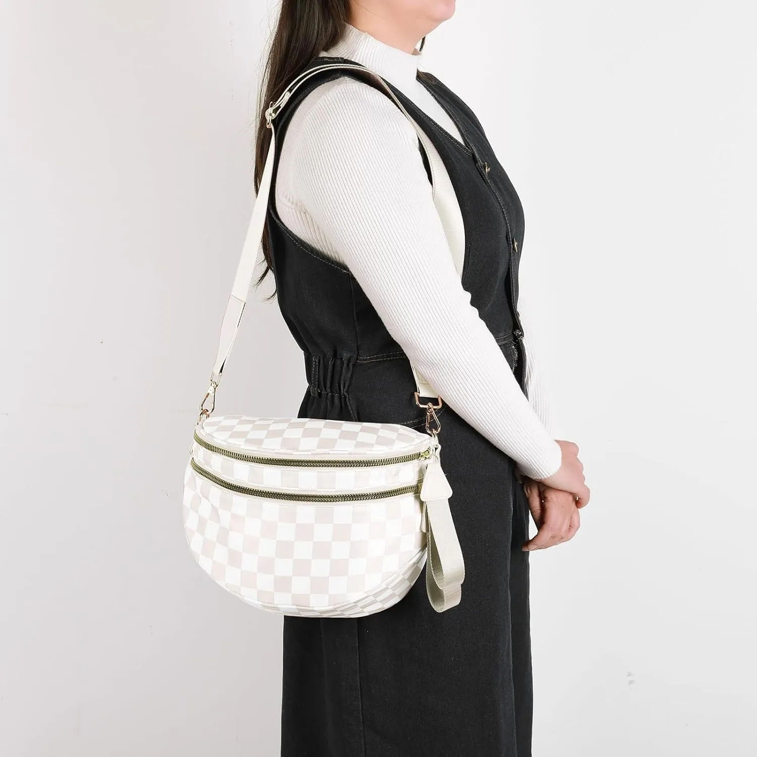 Checkered Crossbody Bag Bum Bags for Women Checkered Purse Checkerboard Purse Checkered Fanny Pack