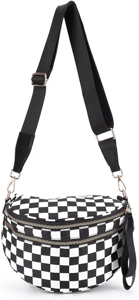 Checkered Crossbody Bag Bum Bags for Women Checkered Purse Checkerboard Purse Checkered Fanny Pack