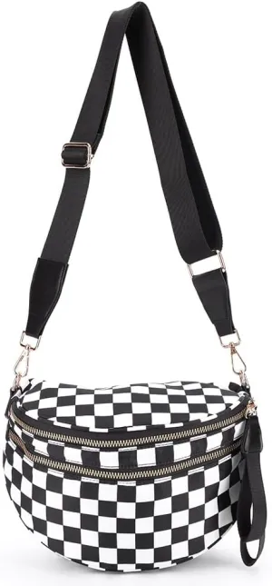 Checkered Crossbody Bag Bum Bags for Women Checkered Purse Checkerboard Purse Checkered Fanny Pack