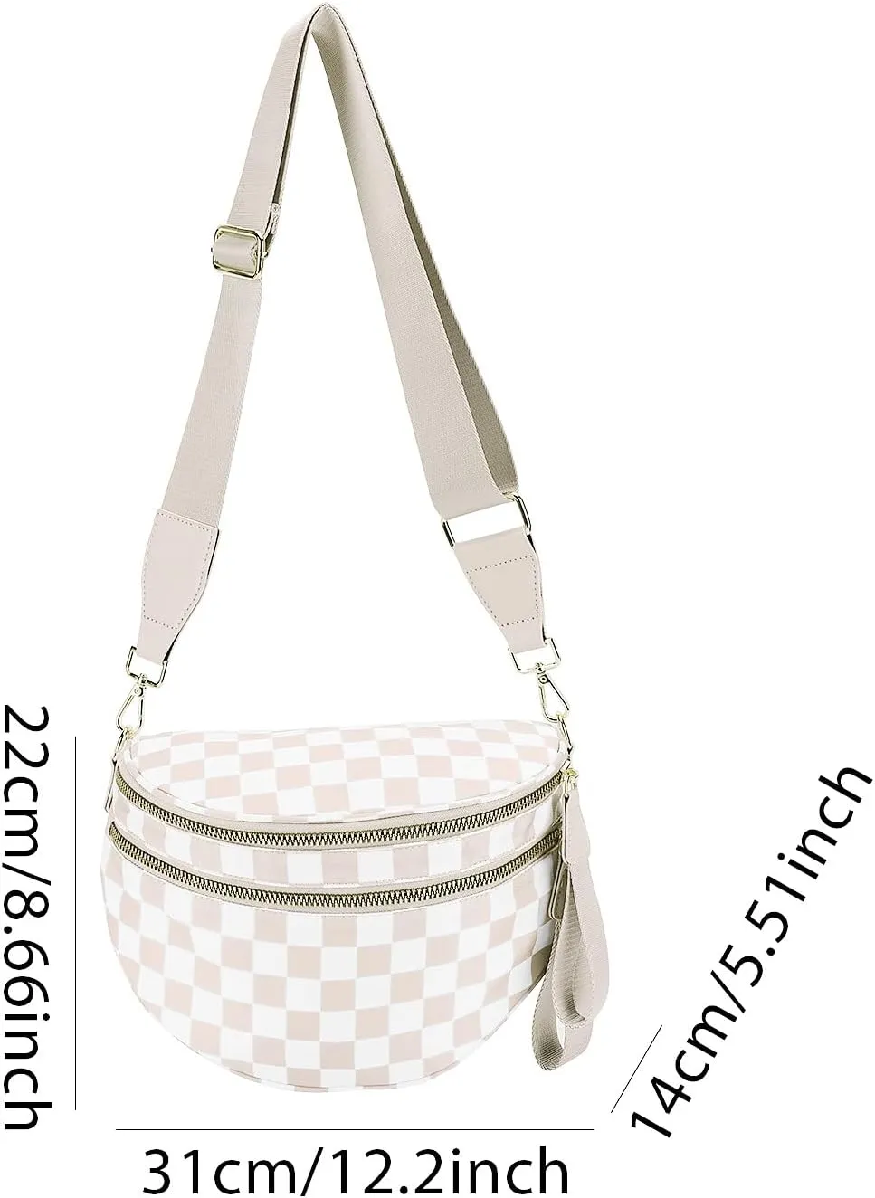 Checkered Crossbody Bag Bum Bags for Women Checkered Purse Checkerboard Purse Checkered Fanny Pack