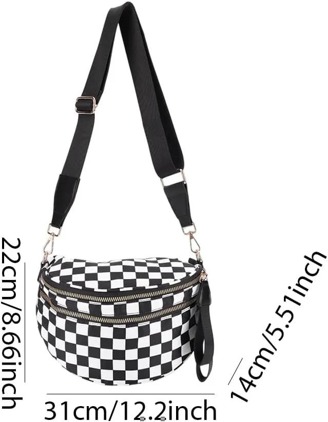 Checkered Crossbody Bag Bum Bags for Women Checkered Purse Checkerboard Purse Checkered Fanny Pack