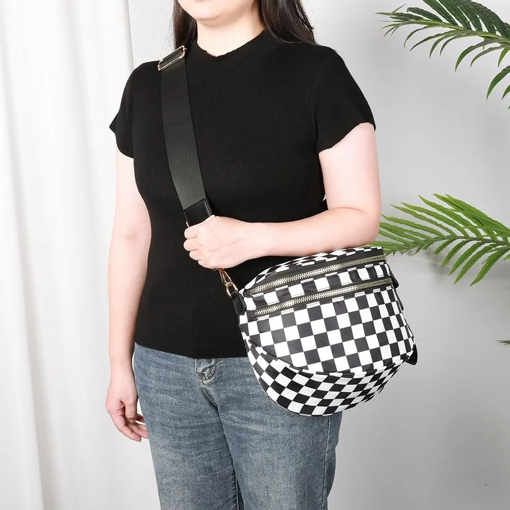 Checkered Crossbody Bag Bum Bags for Women Checkered Purse Checkerboard Purse Checkered Fanny Pack