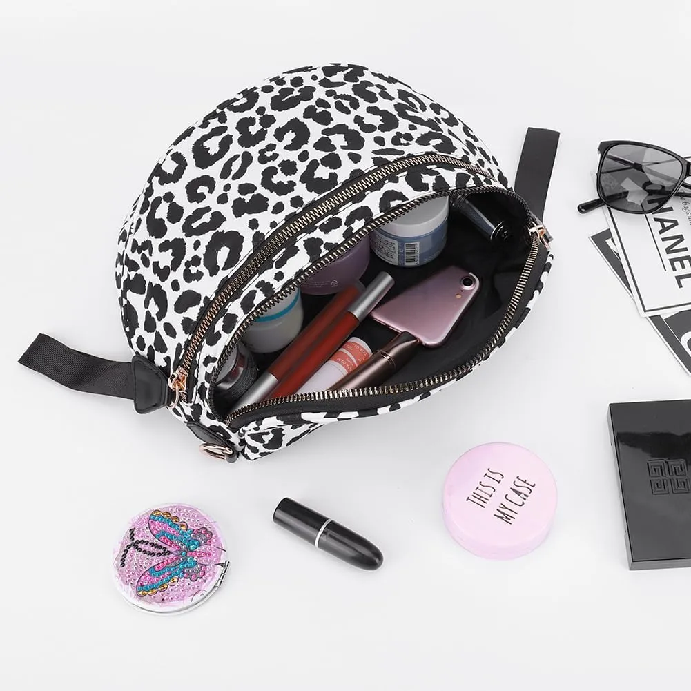 Checkered Crossbody Bag Spacious Nylon Crossbody Bag for Women Black and White Checkered Purse Bum Bags Belt Bags