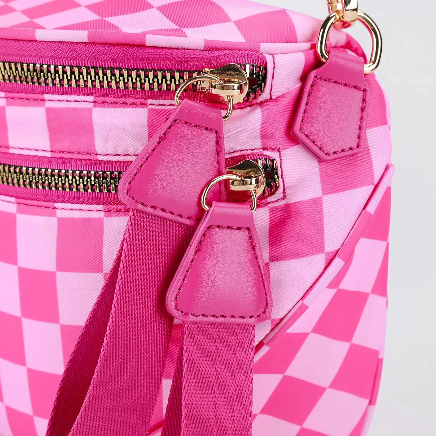 Checkered Crossbody Bag Spacious Nylon Crossbody Bag for Women Black and White Checkered Purse Bum Bags Belt Bags