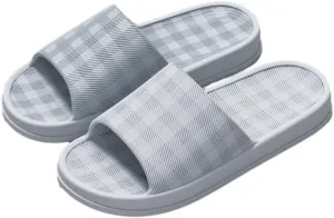 Checkered Slides Women Cloud Pillow Slides House Bathroom Shower Shoes Thick Sole Non-Slip Sandals Indoor Outdoor Couples