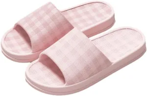 Checkered Slides Women Cloud Pillow Slides House Bathroom Shower Shoes Thick Sole Non-Slip Sandals Indoor Outdoor Couples