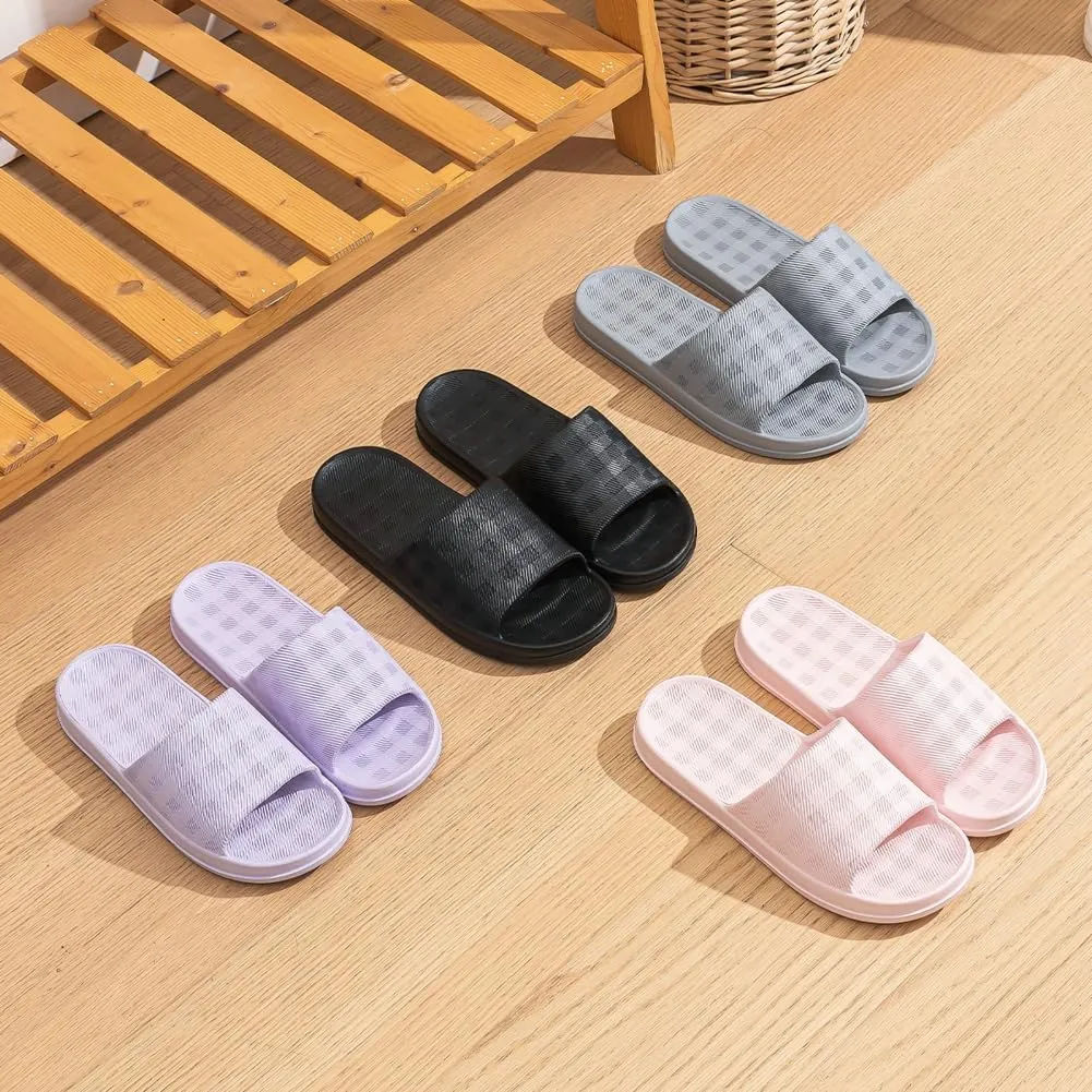 Checkered Slides Women Cloud Pillow Slides House Bathroom Shower Shoes Thick Sole Non-Slip Sandals Indoor Outdoor Couples