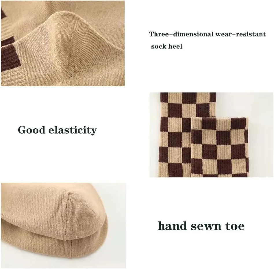 Checkered Socks, Fashion Socks for Women, Checkered Socks Women, Cotton Funny Crew Socks Fun Cozy Cute for Women Gifts.…