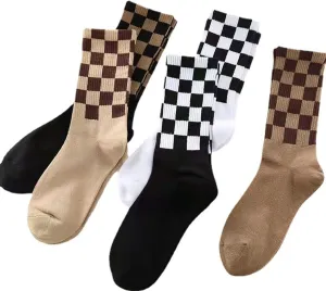 Checkered Socks, Fashion Socks for Women, Checkered Socks Women, Cotton Funny Crew Socks Fun Cozy Cute for Women Gifts.…
