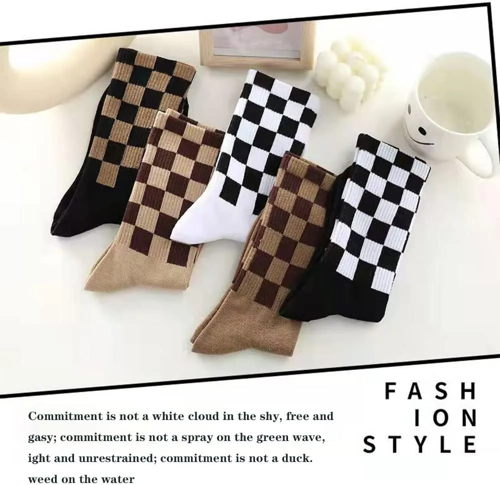Checkered Socks, Fashion Socks for Women, Checkered Socks Women, Cotton Funny Crew Socks Fun Cozy Cute for Women Gifts.…
