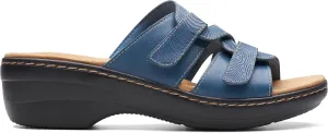 Clarks Women's Merliah Karli Slide Sandal, Blue Leather, 11
