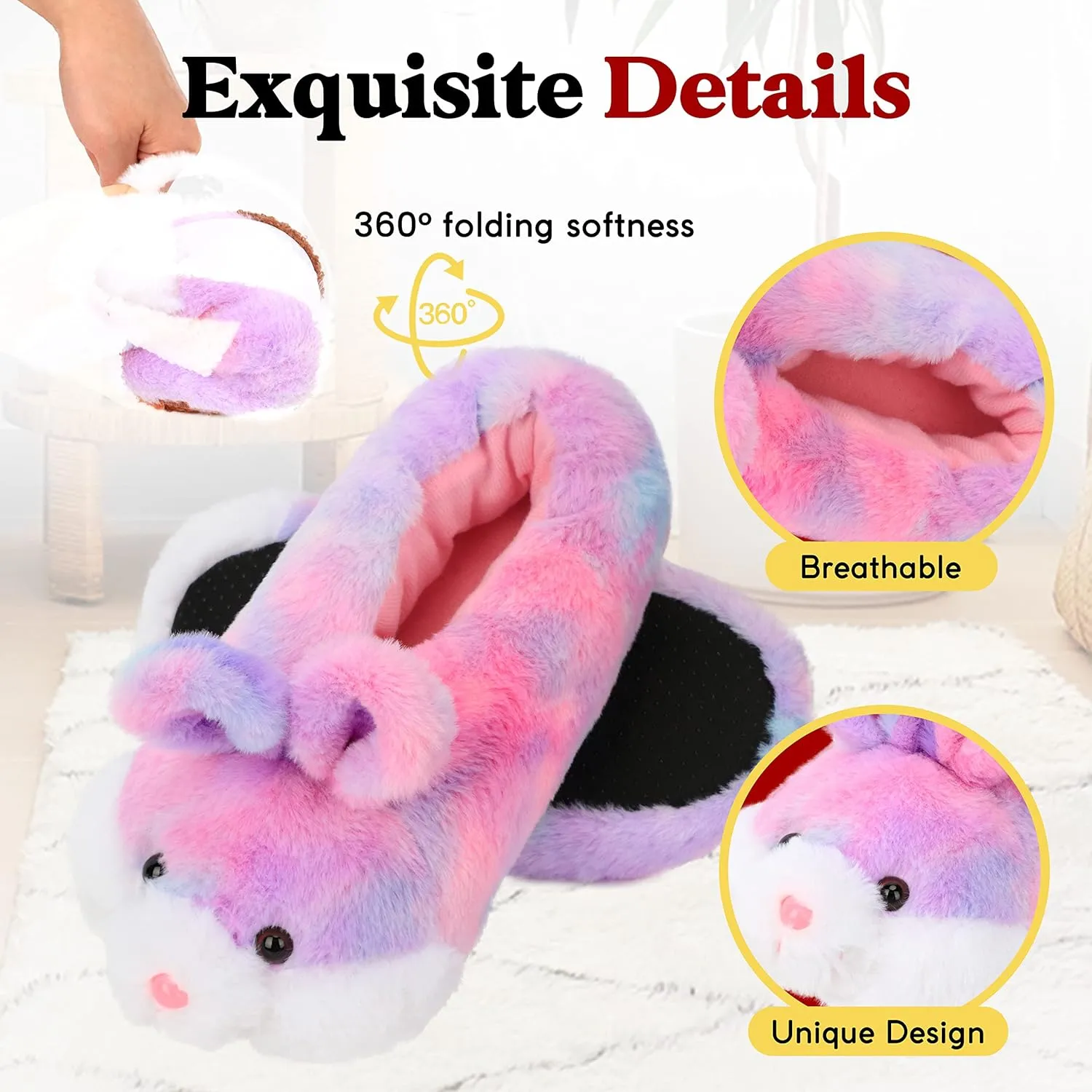 Classic Bunny Slippers - Women's Cute Animal Rabbit Plush Slippers - Funny House Shoes - Easter, Thanksgiving & Christmas Gifts