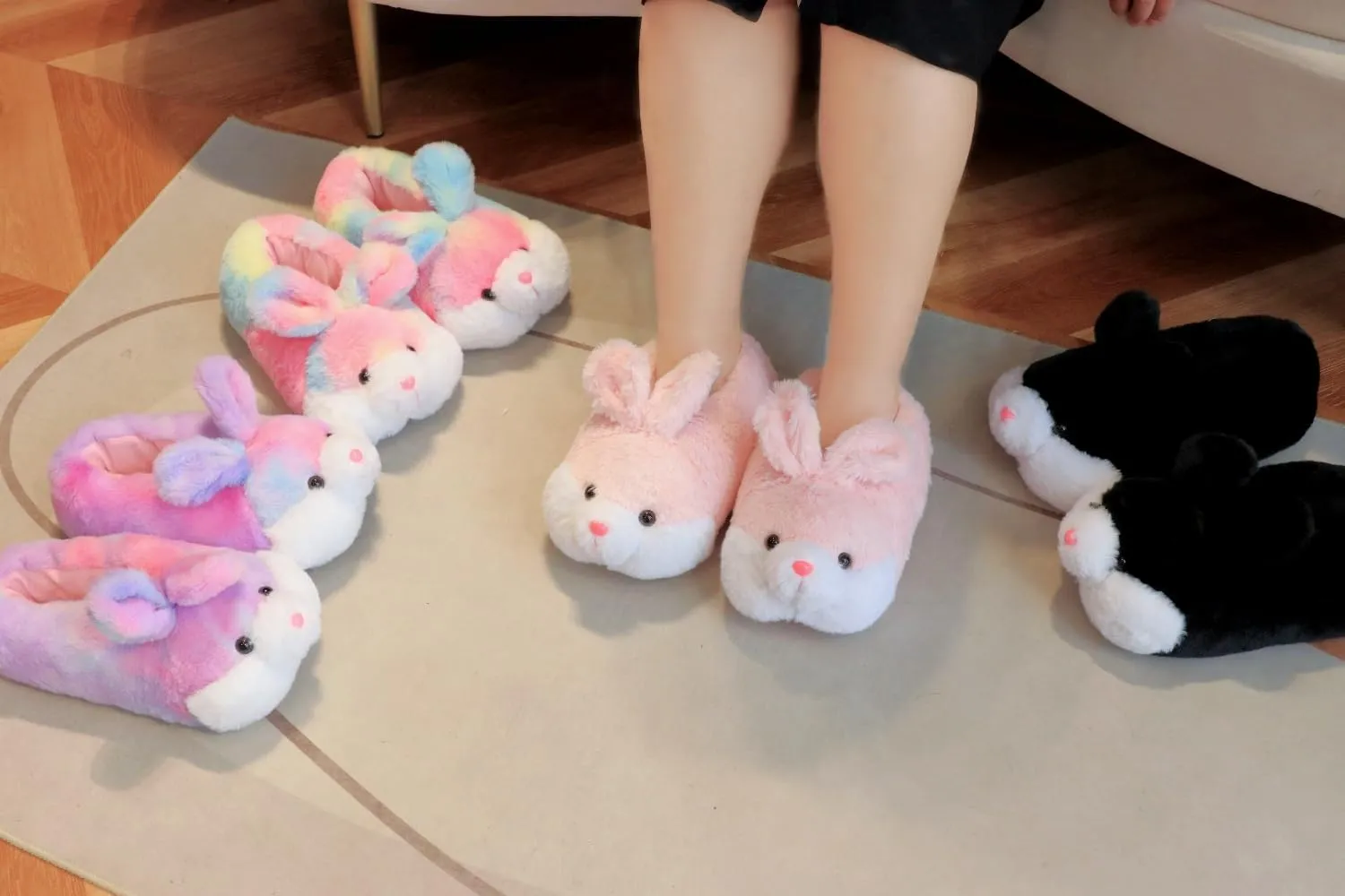 Classic Bunny Slippers - Women's Cute Animal Rabbit Plush Slippers - Funny House Shoes - Easter, Thanksgiving & Christmas Gifts