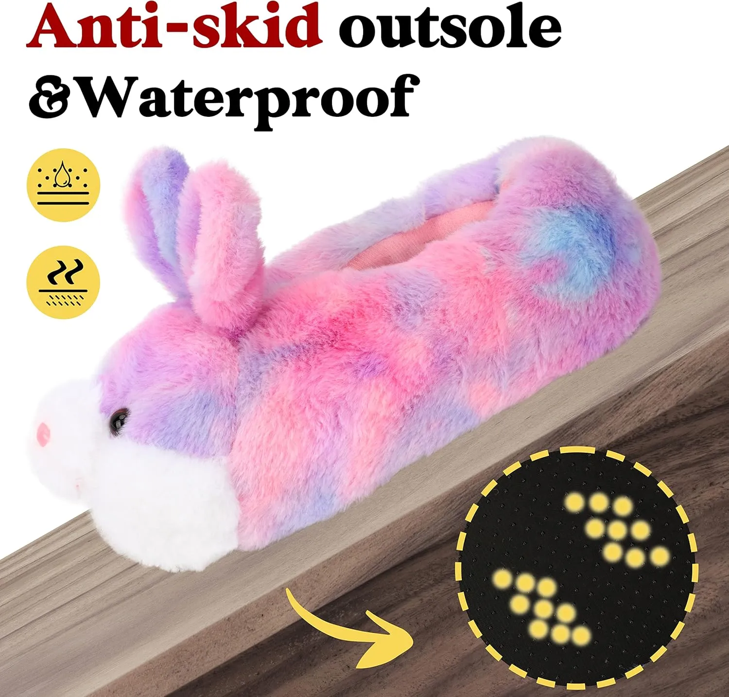 Classic Bunny Slippers - Women's Cute Animal Rabbit Plush Slippers - Funny House Shoes - Easter, Thanksgiving & Christmas Gifts
