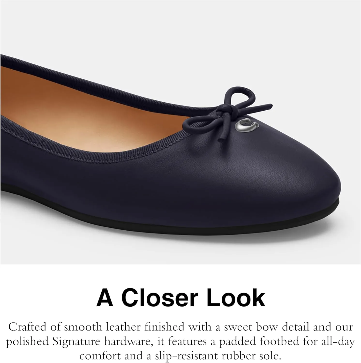 Coach Women's Abigail Leather Ballet Flat
