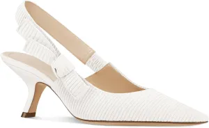 Coutgo Womens Slingback Kitten Heels Closed Pointed Toe Bowknot Knitted Slip On Work Pumps Dress Shoes