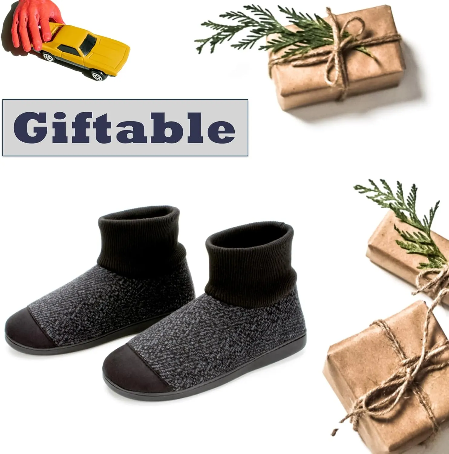 Cozylook Mens Slipper Socks Fleece Lined Non-slip Soles, Winter Soft Thick Cozy Home Boots, Warm Fuzzy House Shoes Indoor