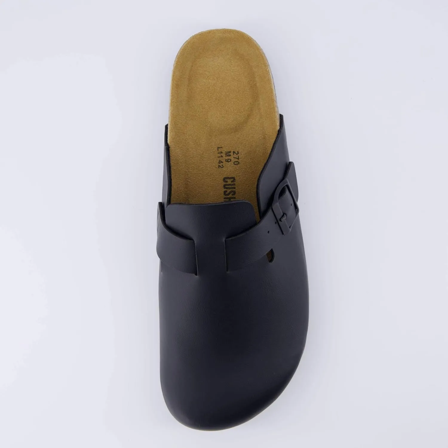 CUSHIONAIRE Men's Haze Genuine Suede Faux Fur Cork Footbed Clog with  Comfort