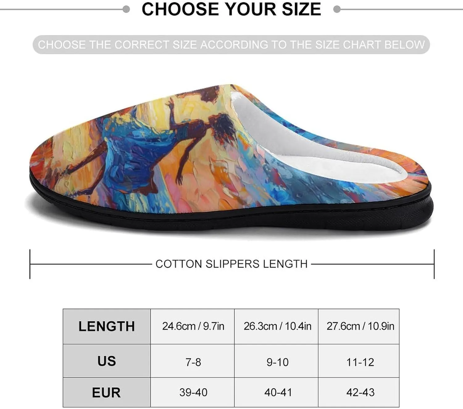 Dancing in The Dusk Sunset Women's Cotton Slippers Warm Gifts Washable Indoor Slip On Shoes with Anti-Skid Rubber Sole