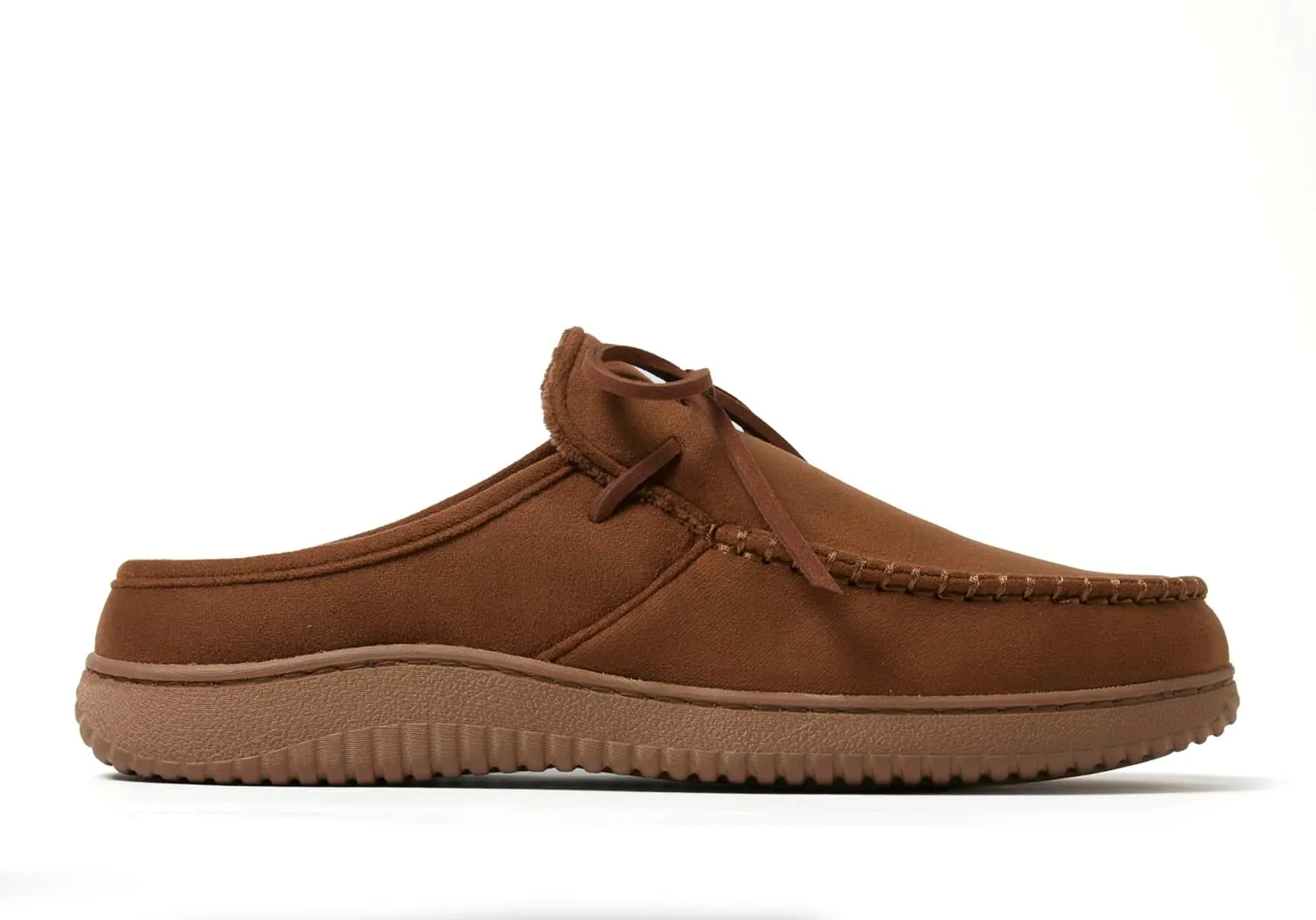 Dearfoams Men's Fowler Moc Toe Clog with Tie Indoor Outdoor Supportive House Shoe Slipper