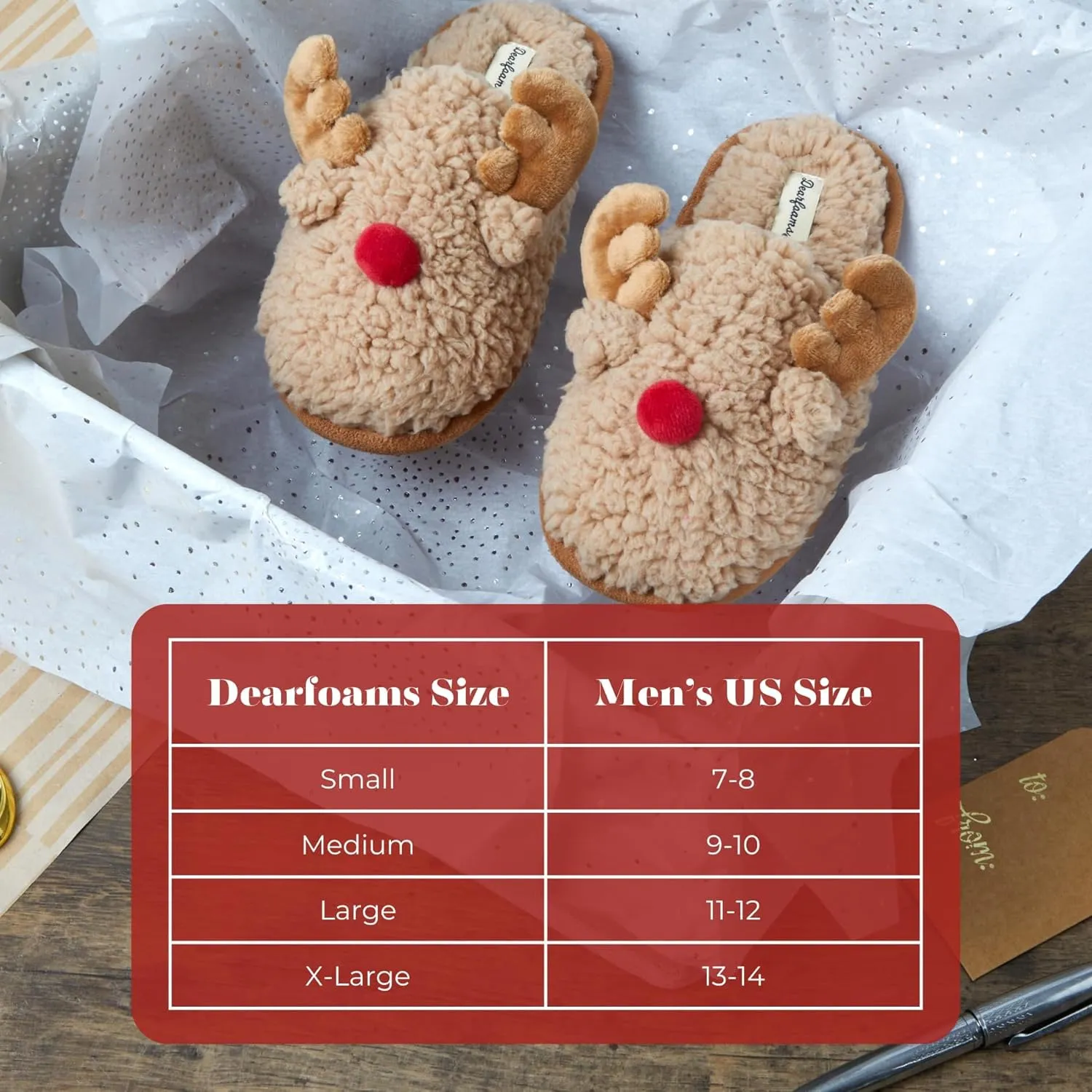 Dearfoams unisex-child Matching Family Holiday Christmas Reindeer & Turkey Scuff