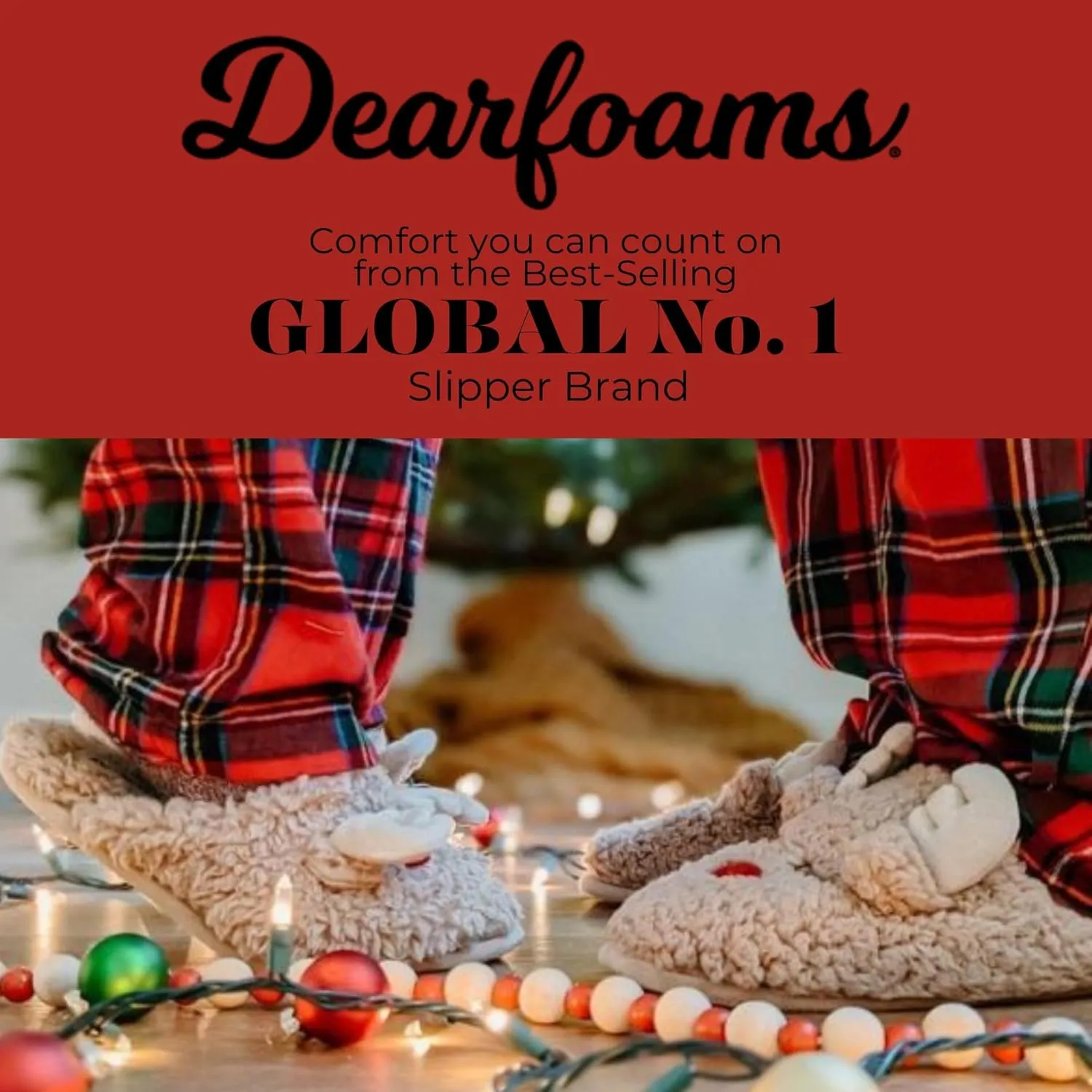 Dearfoams unisex-child Matching Family Holiday Christmas Reindeer & Turkey Scuff