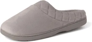 Dearfoams Women's Memory Foam Indoor Outdoor Darcy Velour Clog House Slipper with Wide Widths