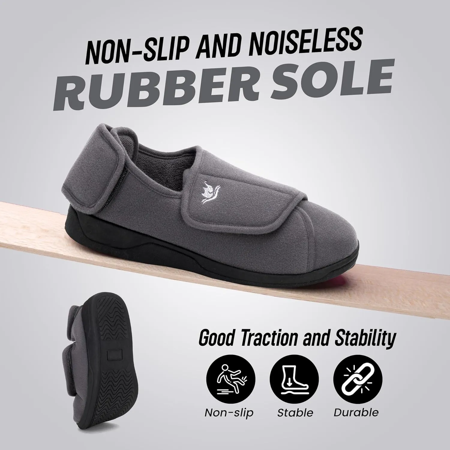 Diabetic Slippers Women, Lymphedema Shoes, Edema Shoes Swollen Feet, Indoor and Outdoor Hook and Loop, Non Slip House Shoes