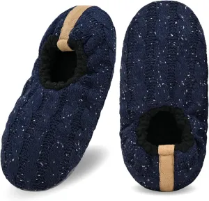 DICUIRD Mens Slipper Socks With Non Skid Bottoms, Warm Slipper Socks With Grippers For Men, Fuzzy House Knit Slippers