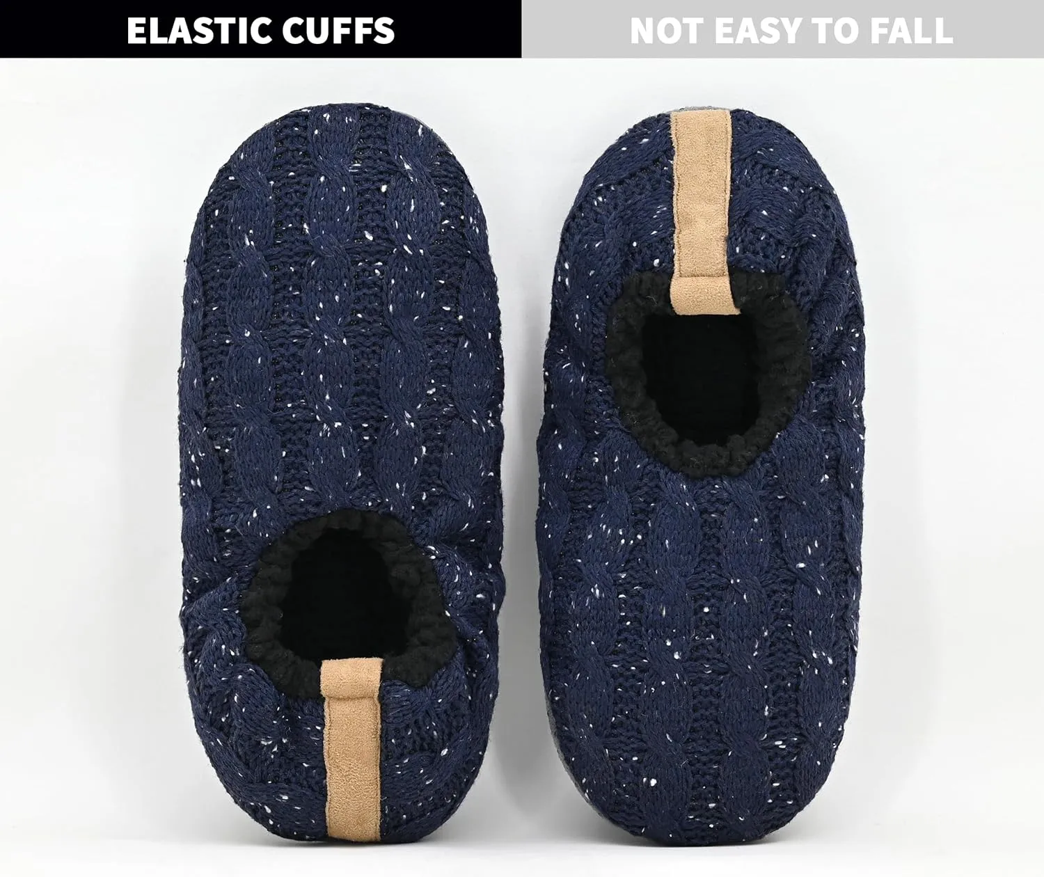 DICUIRD Mens Slipper Socks With Non Skid Bottoms, Warm Slipper Socks With Grippers For Men, Fuzzy House Knit Slippers