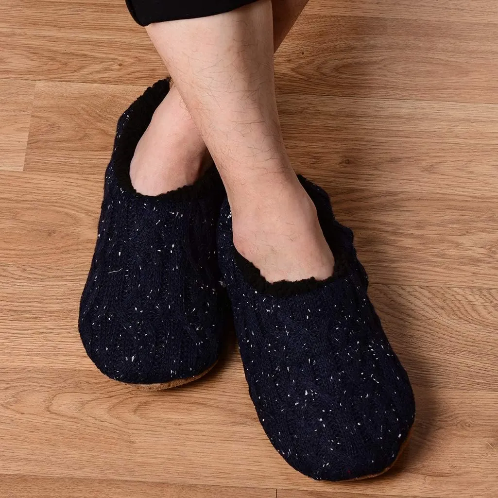 DICUIRD Mens Slipper Socks With Non Skid Bottoms, Warm Slipper Socks With Grippers For Men, Fuzzy House Knit Slippers