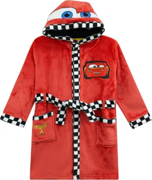 Disney Cars Boys Robe | Hooded Bathrobe | Cars Boys House Robe | Lightning McQueen Clothes | Sizes 2T To 8