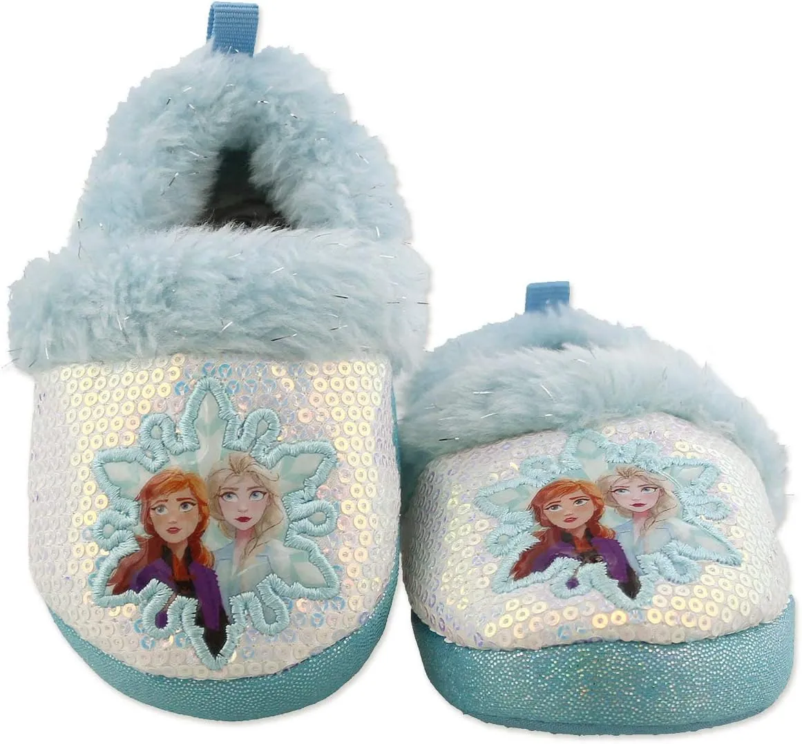 Disney Frozen 2 Elsa Anna Girls Toddler Plush A-Line Slippers