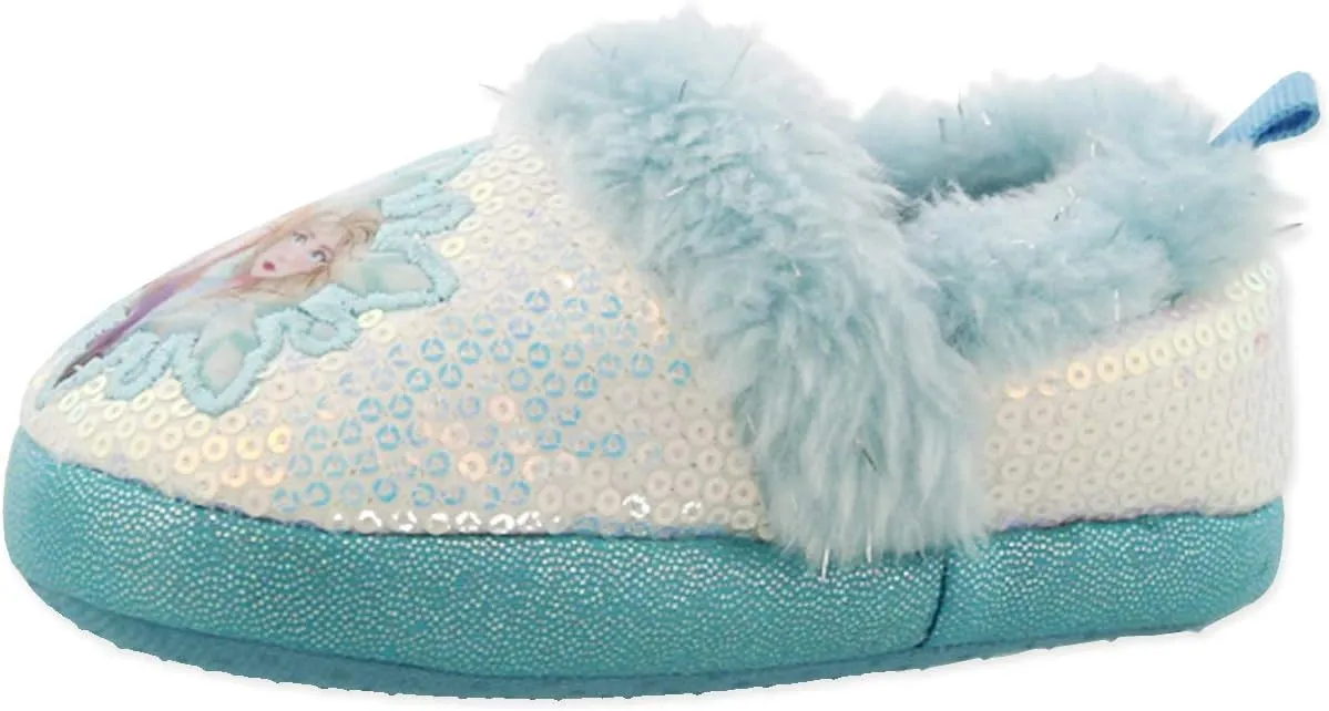 Disney Frozen 2 Elsa Anna Girls Toddler Plush A-Line Slippers