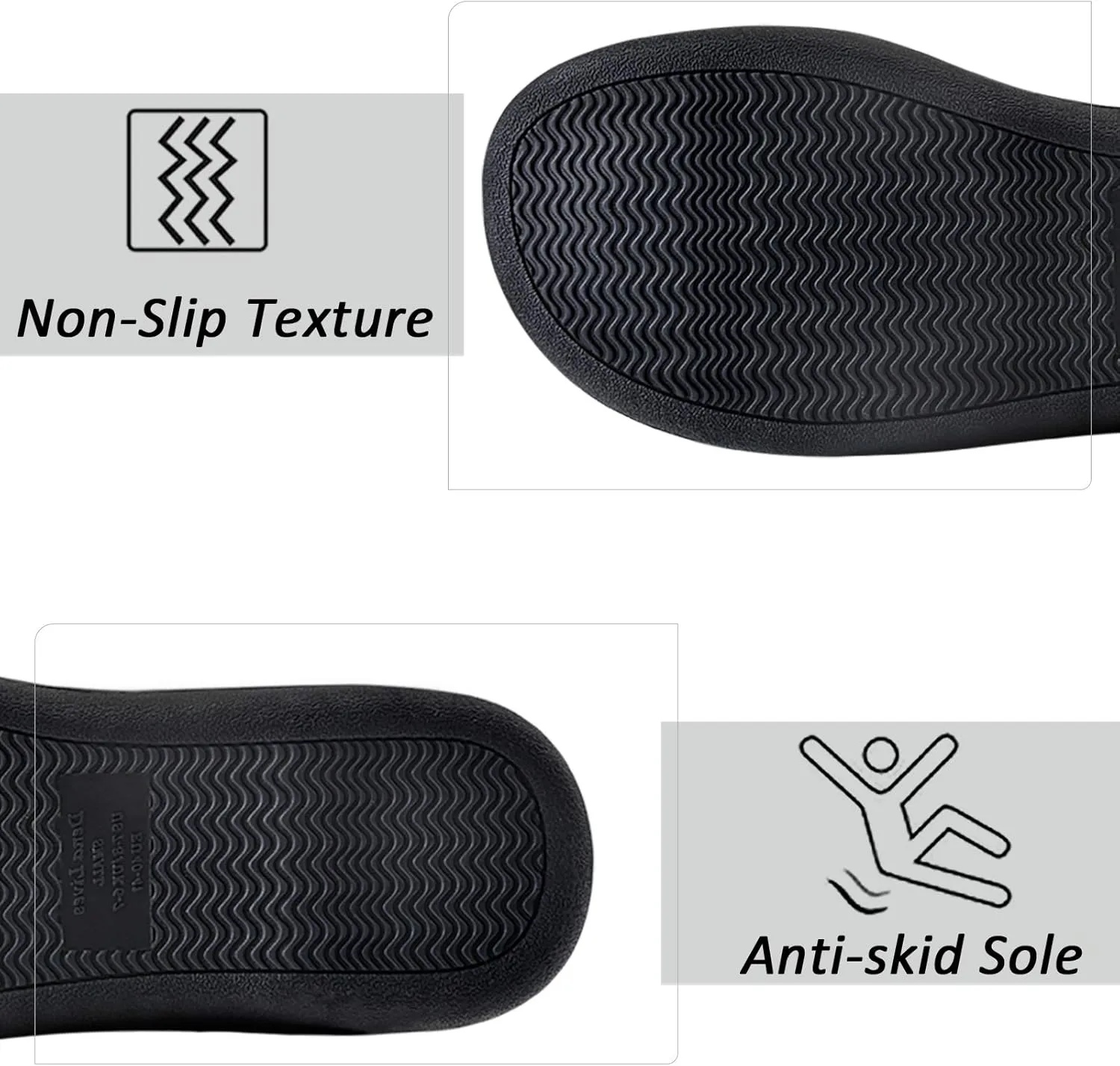 DL Men's Memory Foam Slippers with Fuzzy Plush Lining, Slip on House Slippers with Indoor Outdoor Anti-Skid Rubber Sole