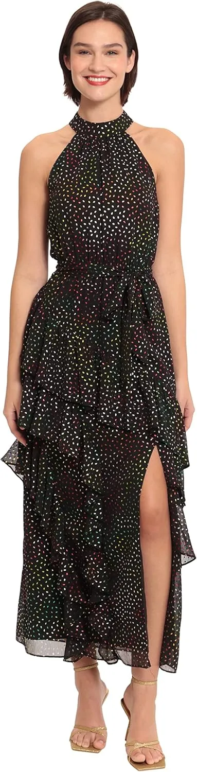 Donna Morgan Women's Holiday Foil Glitter Shimmer Metallic Dress Occasion Party Guest of