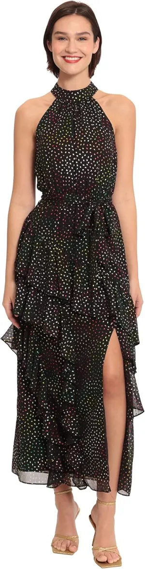 Donna Morgan Women's Holiday Foil Glitter Shimmer Metallic Dress Occasion Party Guest of