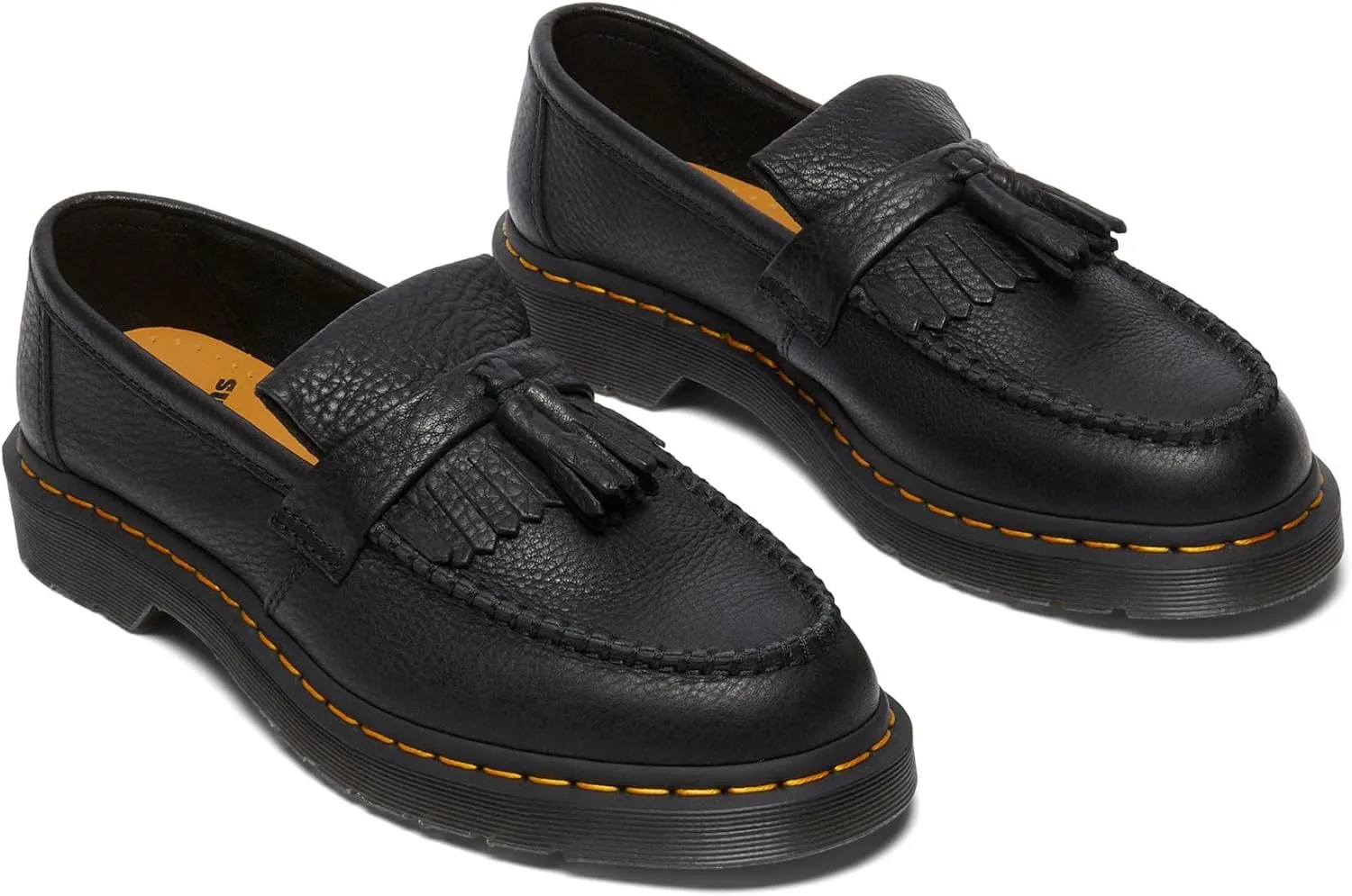 Dr. Martens Unisex-Adult Adrian Yellow Stitch Leather Loafers