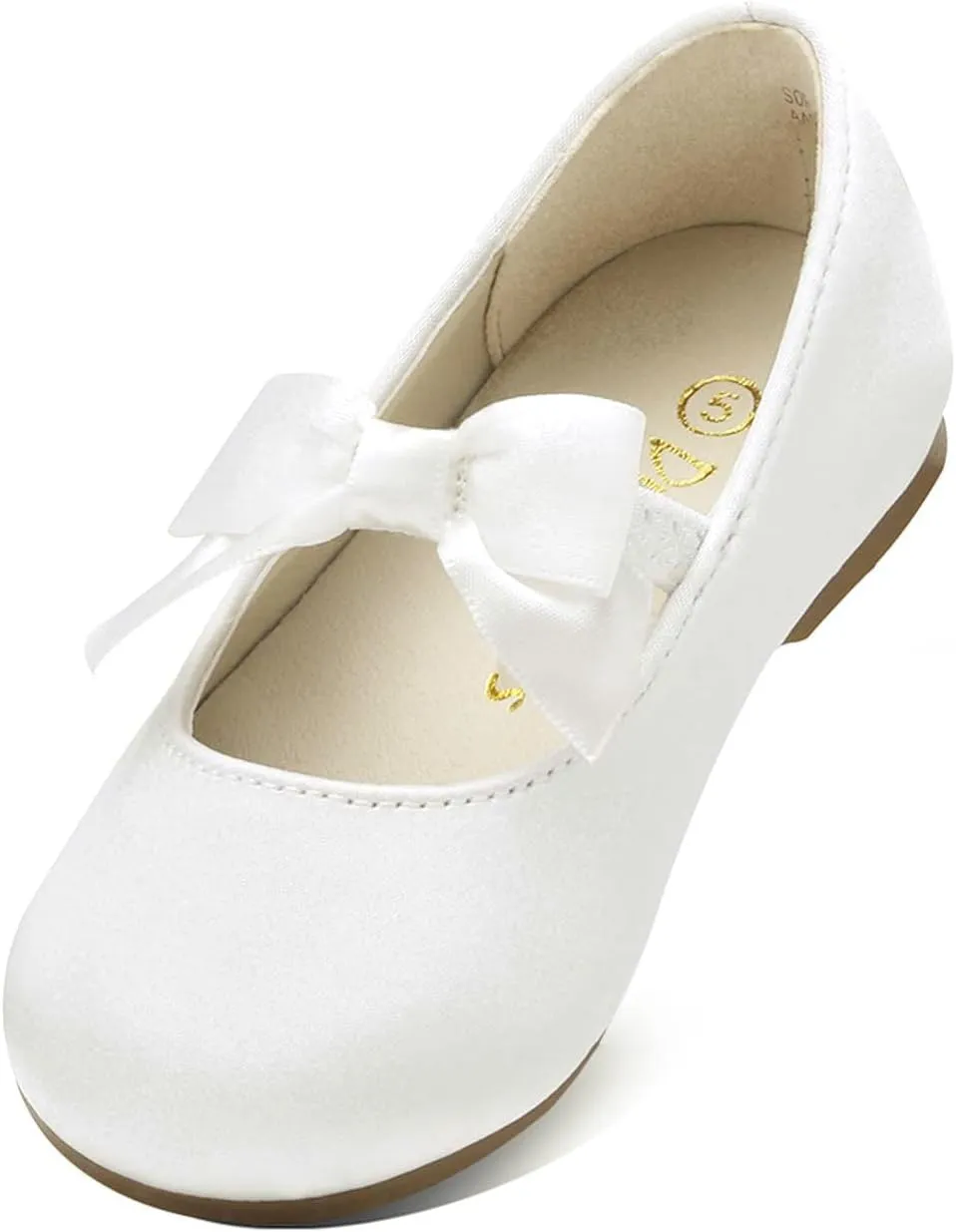 DREAM PAIRS Girls Dress Shoes Mary Jane Flower Girl Bow Ballet Flats for Wedding Party Toddler/Little Kid
