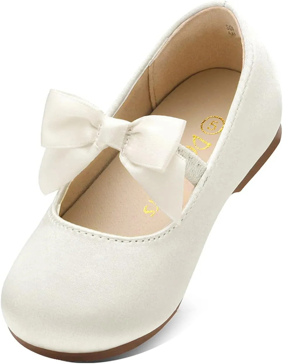 DREAM PAIRS Girls Dress Shoes Mary Jane Flower Girl Bow Ballet Flats for Wedding Party Toddler/Little Kid