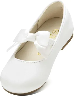 DREAM PAIRS Girls Dress Shoes Mary Jane Flower Girl Bow Ballet Flats for Wedding Party Toddler/Little Kid