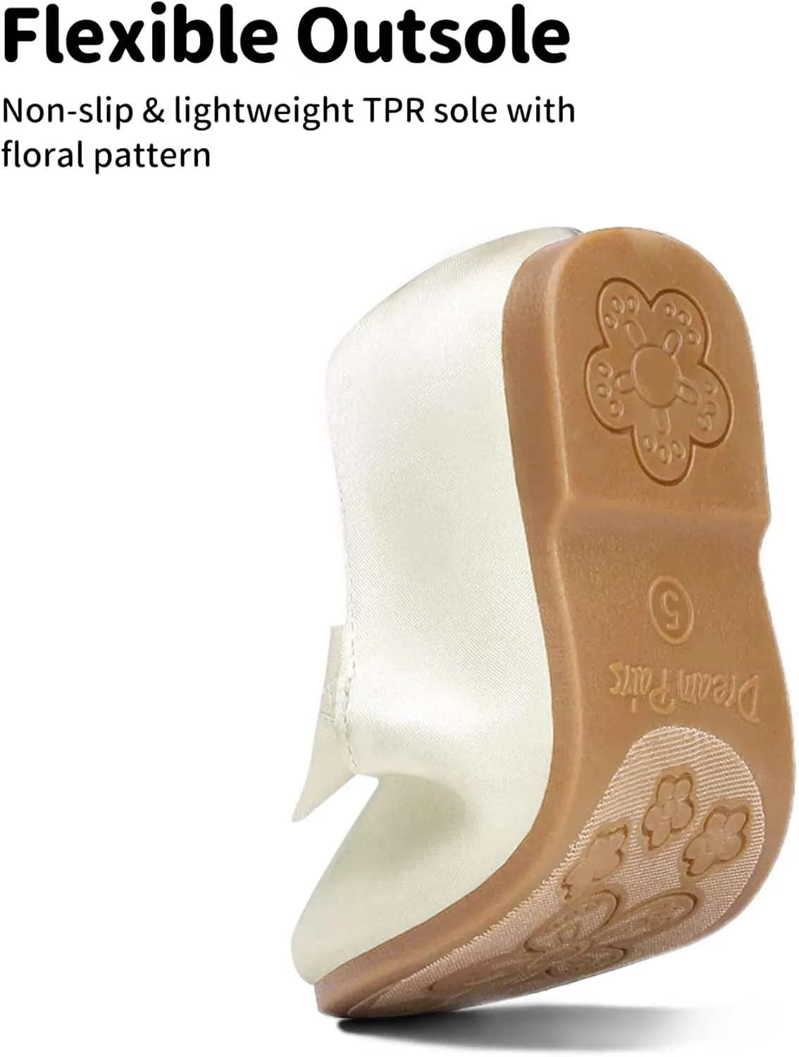 DREAM PAIRS Girls Dress Shoes Mary Jane Flower Girl Bow Ballet Flats for Wedding Party Toddler/Little Kid