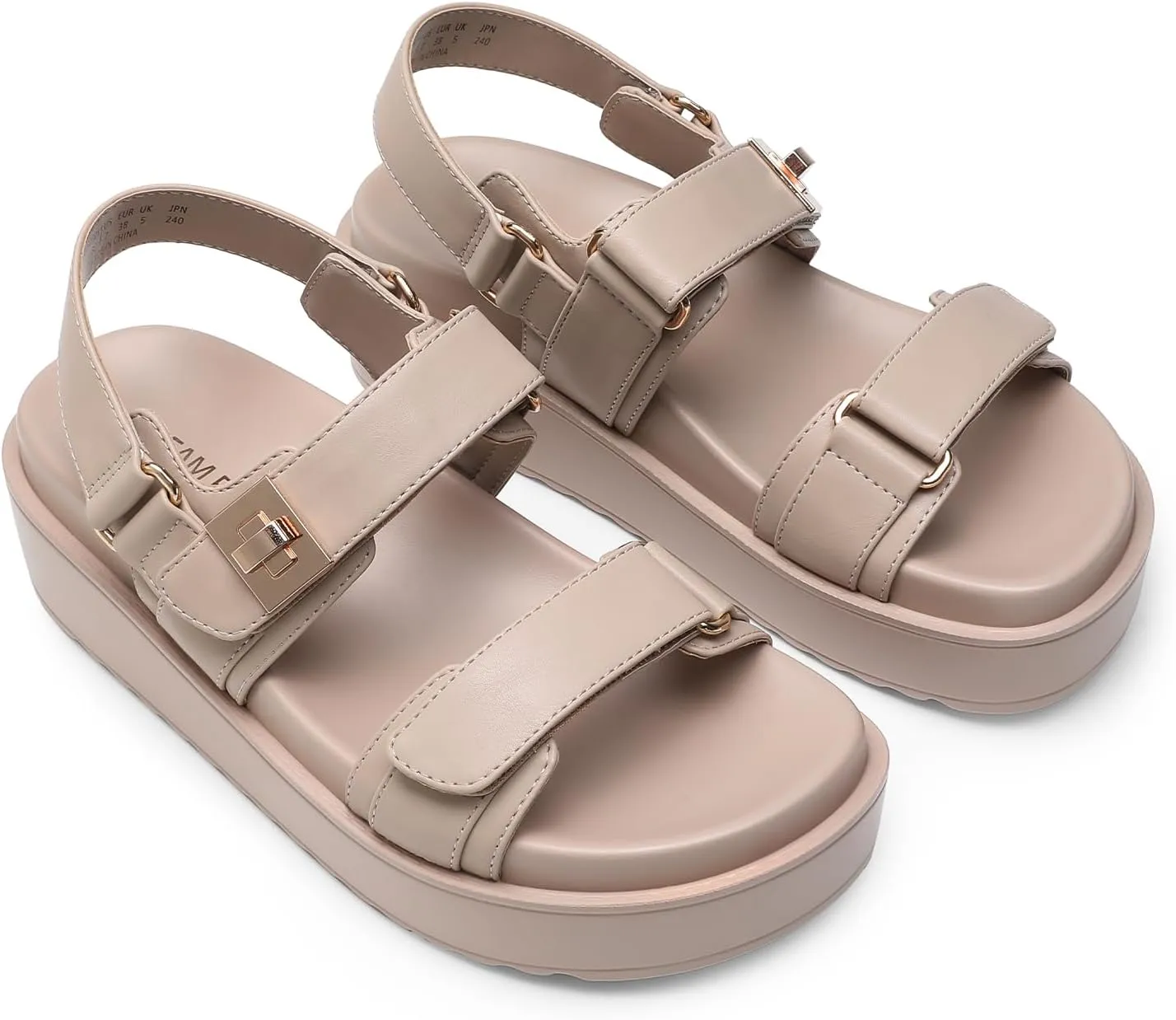DREAM PAIRS Women's Low Wedge Sandals Comfortable Arch Support Platform Open toe Casual Dressy Flat Summer Sandals with Adjustable Straps