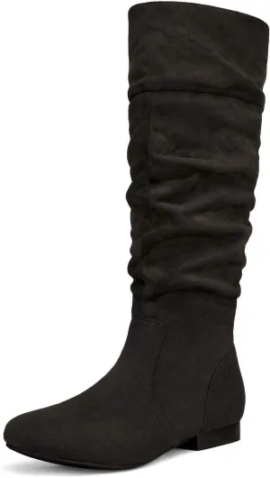 DREAM PAIRS Women's Wide Calf Knee High Pull On Fall Weather Winter Boots