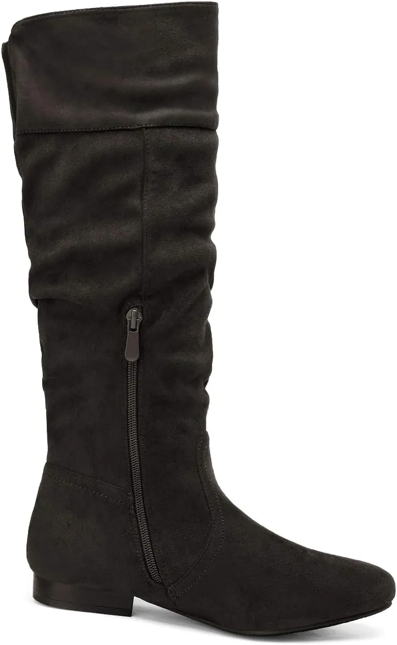 DREAM PAIRS Women's Wide Calf Knee High Pull On Fall Weather Winter Boots